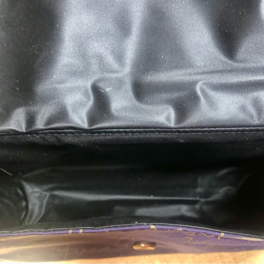 Yves Saint Laurent Purple and Gold Script Parfum Cosmetics Pouch - Picture 8 of 10